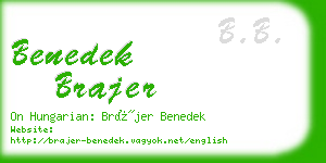 benedek brajer business card